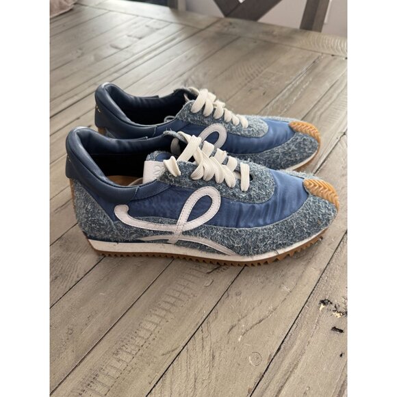 LOEWE Flow Runner Raw Denim Sneakers Size 38 8 NWOB! - Picture 8 of 11